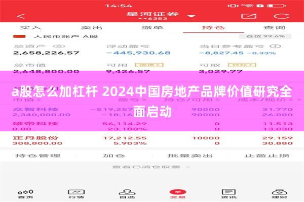 a股怎么加杠杆 2024中国房地产品牌价值研究全面启动