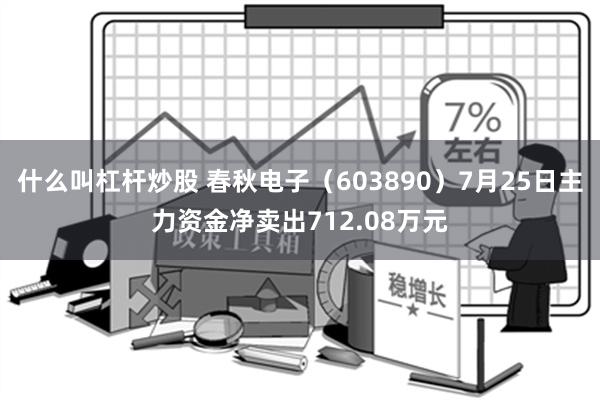 什么叫杠杆炒股 春秋电子（603890）7月25日主力资金净卖出712.08万元