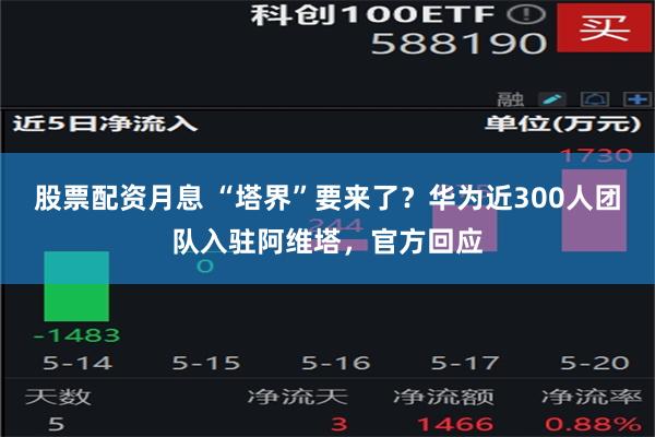 股票配资月息 “塔界”要来了？华为近300人团队入驻阿维塔，官方回应